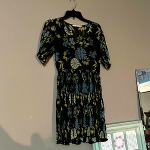 Zara Basic little black floral dress